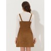 Allegra K Women's Faux Suede Button Decor A-Line Mini Overall Dress - 3 of 4