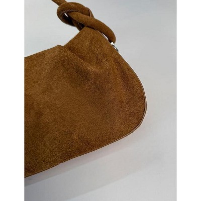 Iris Fashion Cherie Code Women's Soft Suede Hobo Shoulder Bag - Trendy Slouchy Top Handle Purse ,Retro Minimalist Crossbody Handbag Green m — фото 2