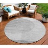 Gray Silver And Ivory Geometric Washable Indoor Outdoor Area Rug - 2 of 4