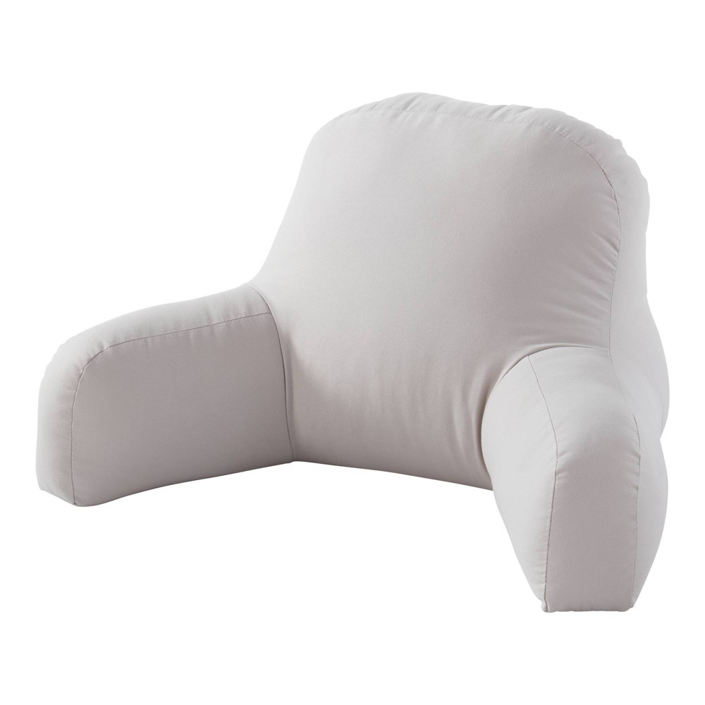 Kensington Garden Cotton Duck Bed Rest Pillow Gray: Supportive Reading & Backrest Pillow with Arms