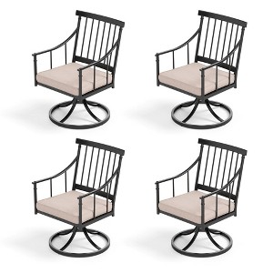 Captiva Designs Outdoor Patio Metal Dining Steel Chairs with Removable Seat Cushion - 1 of 4