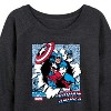 Women's - Marvel - Captain America Comic Book Panels Lightweight French Terry Wide Neck Long Sleeve Shirt - 2 of 4