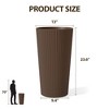 NAYSAYE Planter 2PCS Tall Indoor and Outdoor Planter Pot Large Flower Cone Striped Plastic Flower Pot for Home Garden Patio, Brown, 13"*13"*23.6" - 4 of 4