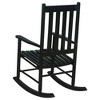 Solid Acacia Rocking Chair with Slat Back, Smooth Arms and Long Rockers for Living Room - 3 of 4