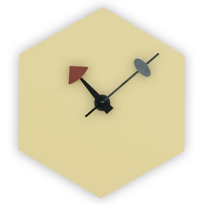 LeisureMod Manchester Modern 14" Hexagon Wall Clock with Silent Sweep