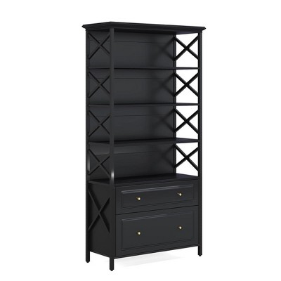Resenkos File Cabinet, Filing Cabinet for Home Office, 2-Drawer File Cabinet, Vertical Filling Cabinet with Storage Shelves,Black