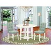 HomeStock 3-Pc Linen White Finish Round Solid Wood Top Dining Table Set - 2 of 4