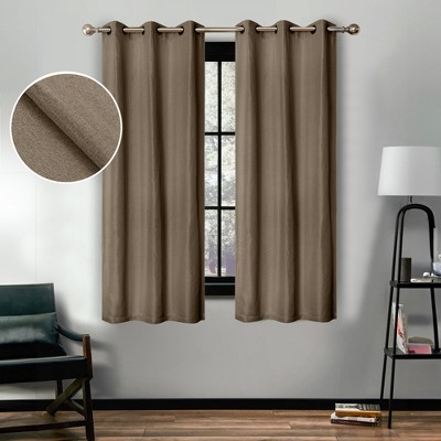 Classic Linen Design Room Darkening Semi-Blackout Curtains, Set of 2 by Blue Nile Mills