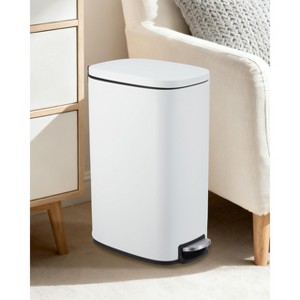 13 Gal Slim Kitchen Trash Can with Removable Inner Bucket & Soft Close Lid for Bathroom Living Room Office - 1 of 4