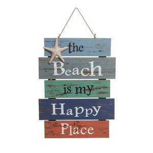 Beachcombers Beach Happy Place Sign 11.79 x 15.72 x 1.37 Inches. - 1 of 2