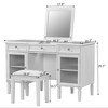 JUJABU 2-in-1 Flip-Top Vanity Table with Mirror, Storage Drawer & Side Cabinet for Bedroom, Study, or Living Space, White Oak Finish - 4 of 4