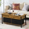 Yaheetech Lift Top Coffee Table with Hidden Compartment, Separated Open Shelves and 2 Fabric Storage Baskets For Living Room - 2 of 4