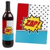 Big Dot of Happiness Bam Superhero - Baby Shower or Birthday Party Decorations for Women and Men - Wine Bottle Label Stickers - Set of 4 - 3 of 4