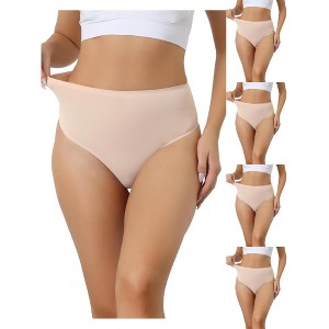 Allegra K Women's High Waist Tummy Control Stretch T-back Breathable Comfortable Thongs Multicolored - 1 of 4
