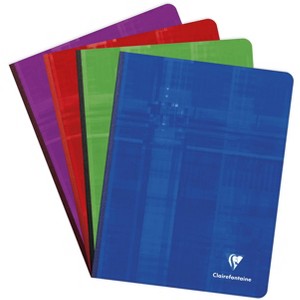 Clairefontaine Clothbound Notebook - French ruled 96 sheets - 6 3/4 x 8 3/4 - Assorted Colors - 1 of 3