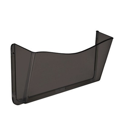 Azar Displays Dark Gray/Smoke Colored Single Pocket Wall File with Double Sided Tape, 4-Pack