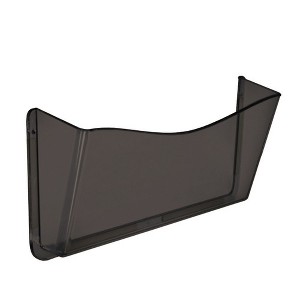 Azar Displays Dark Gray/Smoke Colored Single Pocket Wall File with Double Sided Tape, 4-Pack - 1 of 4