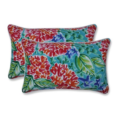 2pk Garden Blooms Rectangular Throw Pillows Pink - Pillow Perfect