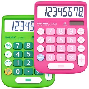 CATIGA 8-Digit Desktop Calculator, Solar Power, Large LCD, Big Buttons, 4-Function for Home, Office, School, Business, CD-8185 - 1 of 4