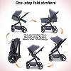 2-in-1 Convertible Toddler and Crib Stroller with Large Shock-Absorbing Storage Basket and Removable Cup Holder, Deep Grey - 2 of 4