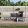 vidaXL Garden Lounge Set White Woven fabric, powder-coated steel, textilene - 2 of 4