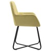 CLIHOME Modern Dining Chairs with Arms, Soft Upholstered Fabric Armchairs with Powder-Coated Steel Legs for Kitchen & Dining Room(Set of 2) - 3 of 4