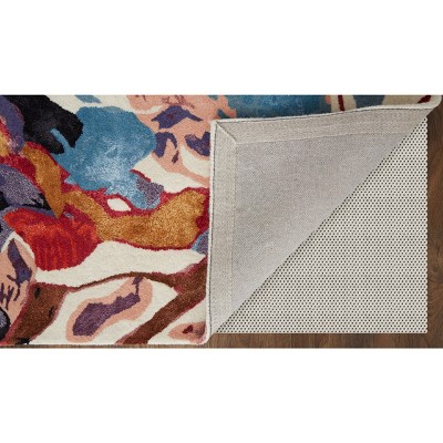 Handmade Red Floral Wool and Viscose Accent Rug 2' x 3'