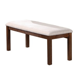 Simple Relax Fabric and Wood Dining Bench in Walnut - 1 of 4