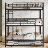 Kumasinova Metal Twin Size Triple Bunk Bed with Twin Trundle Bed, Heavy-Duty Steel Bed Frame, Full-Length Guardrails & 2 Ladders for Children - 3 of 4