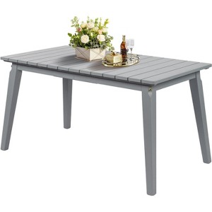 VINGLI Rectangular Outdoor Dining Table 55 Inch Solid Cedar Wood Patio Table for 4-6 People, Waterproof Garden Table for Yard, Deck, Poolside - 1 of 4