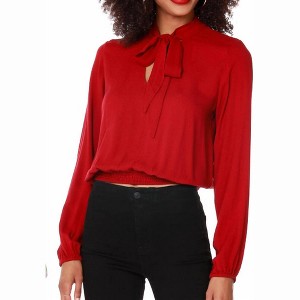 Women's Tie Neck Blouse - bobi - 1 of 2