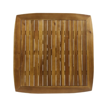 Stamford Square Teak Acacia Wood Dining Table with X Base