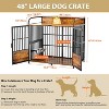 MaseiKar Dog Crate Furniture, Indoor Large Kennel with 2 Adjustable Bowls, Heavy Duty XL Large Kennel Brown 48" L X 30" W X 45" H - 2 of 4