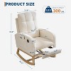Nursery Rocking Chair, Teddy Upholstered Glider Rocker with Side Pocket, High Back Modern Accent Armchair with Wood Legs for Bedroom, Nursing Room - 2 of 4