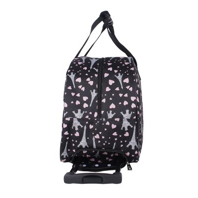 Paris Love 23" Rolling Polyester Weekender Bag