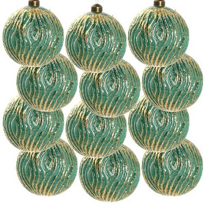 Whisen D3.9" Christmas Ball Ornaments, Glass Decorative Hanging Ball Christmas Tree Ornaments, Set of 6 - 1 of 4