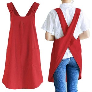 Cook with Style: Unisex Japanese Linen Crossback Apron - Charming Design with Convenient Pockets for an Enjoyable Baking Experience - 1 of 4
