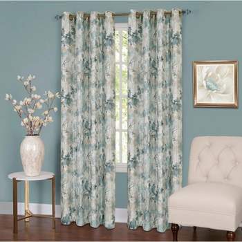 Kate Aurora Country Living 100% Thermal Lined Grommet Top Floral Room Darkening Curtains