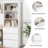 Coolmee 70 Inches Bookcase with Drawers, Farmhouse Tall Bookshelf Wooden Deep Storage Cabinet for Living Room, Study, Kitchen, Home Office - 3 of 4