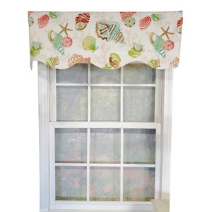 RLF Home Bay Beach Provance 3" Rod Pocket Lining Luxurious and Elegant Window Treatment Valance 50" x 15" Multi - 1 of 4