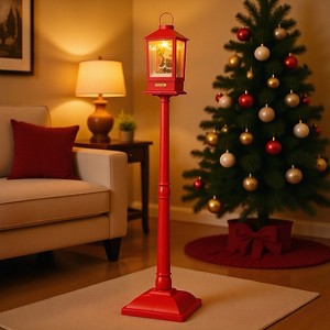 Resenkos Christmas streetlights with music and detachable snowball lights Red - 1 of 4