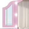 46''H Kids Vanity w/Lights & Chair - Convertible Desk w/Tri-Mirror, 4 Storage Bins, CPSIA Certified (Pink/White) - 3 of 3