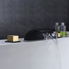 SUMERAIN Roman Bathtub Faucet 3 Hole Deck Mount High Flow Waterfall Tub Filler Black and Gold Finish - 4 of 4