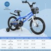 Gymax Kids Bike for Boys & Girls Aged 4-8 Years Old 16"/18" Children Bicycle Training Wheels Handlebar Basket Toddler Balance Bike Blue - 3 of 4