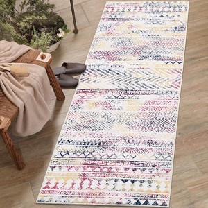 Area Rug for Luxury Living Room Machine Washable Abstract Line Accent Carpet Low Pile Bedroom Rug - 1 of 4