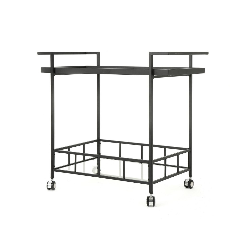 Photos - Other Furniture Ambrose Industrial Bar Cart Black - Christopher Knight Home