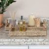 BRINJOY 2-Pack Handwoven Seagrass Rectangular Trays with Wooden Handles - Natural, Nesting Design for Kitchen Bathroom Bedroom Living Room Decor - 3 of 4