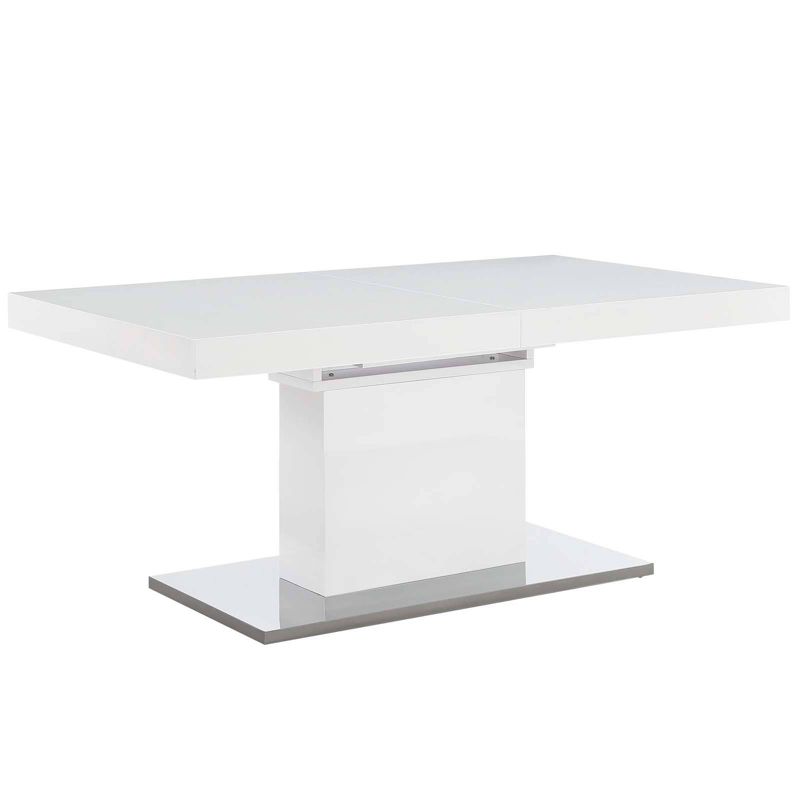 Vector Extendable Dining Table White Silver - Modway, 4 of 9