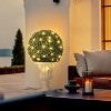 Acekool 16” Pre-Lit Topiary Ball – LED Artificial Plant with Remote, Timer & Gold Urn Base for Indoor/Outdoor Decor (Gold) - 3 of 4