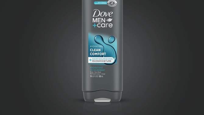 Dove Men+Care Clean Comfort Micro Moisture Mild Formula Body Wash - 18 fl oz, 2 of 13, play video